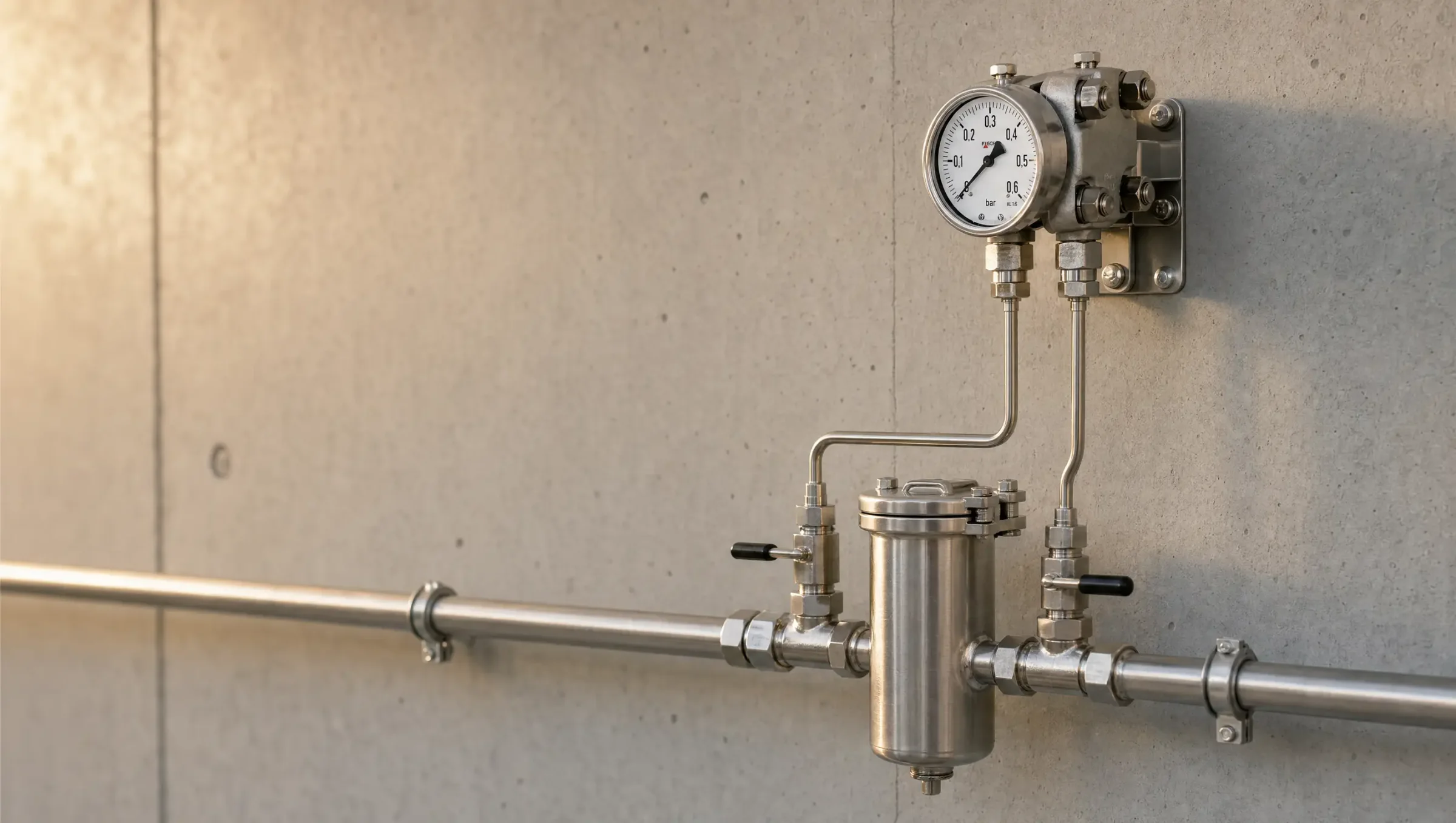 FISCHER Differenzdruckmanometer DA01 misst den Druckverlust über einem Filtergehäuse